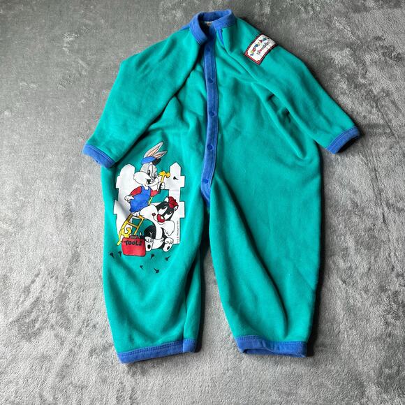 Vintage baby looney tunes bugs bunny Sylvester one piece 24months 90s - Picture 5 of 8
